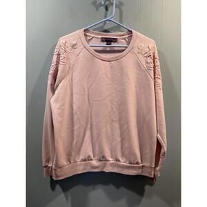 Womens Gloria Vanderbilt Sweatshirt Size Large Light Pink
